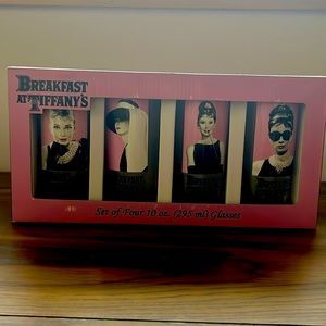 Set of 4 10oz Breakfast at Tiffany’s Glasses - NEW IN BOX